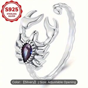 Silver Scorpion Adjustable Ring
